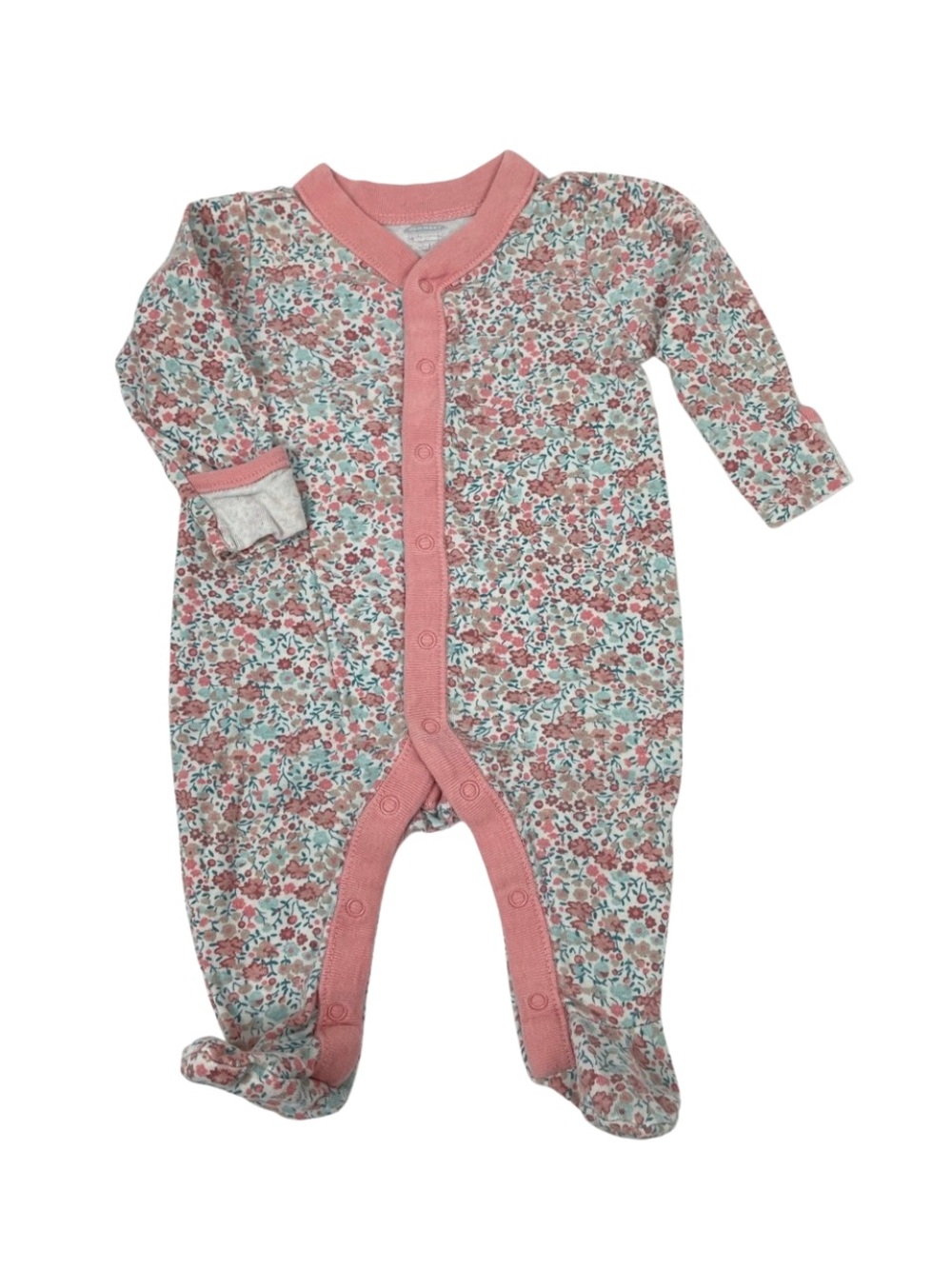 Old Navy Ditsy Floral Snap-Front Footed Sleepsuit Pajamas - 0-3M